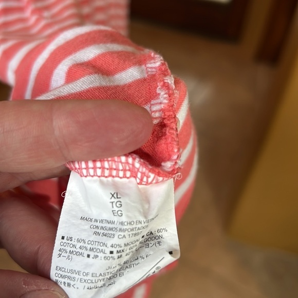 Old Navy Maternity Coral White Stripe Dress Size XL - Picture 6 of 7